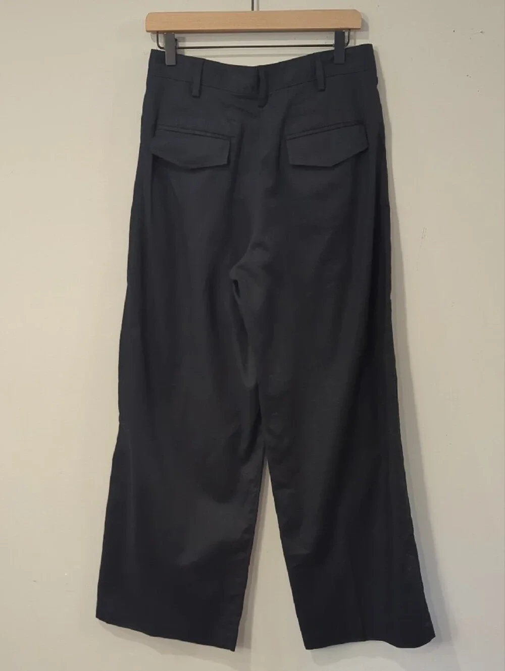 NWT Banana Republic Linen Trouser Wide Leg Pants Black size 6 Pleated